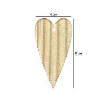 Coração Pinus Pequeno 8x4