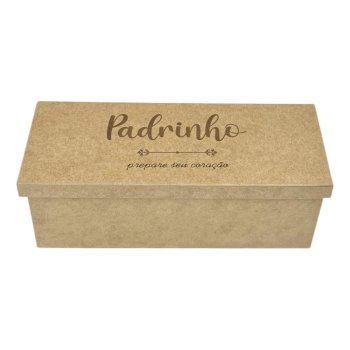 Caixa "Padrinho" Tampa De Sapato Para Mini Vinho 25x9,5x8,5