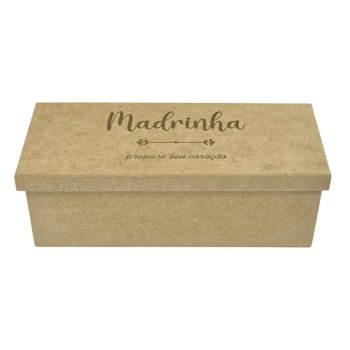 Caixa "Madrinha" Tampa De Sapato Para Mini Vinho 25x9,5x8,5