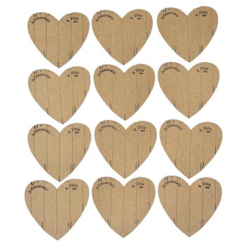 Kit Com 12 Corações Riscado "Artesanato É Vida 2026" 18x17