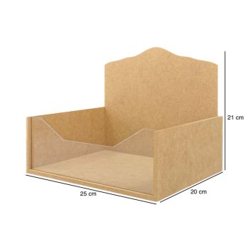 Cesta Box Com Acrílico Transparente 25x20x21