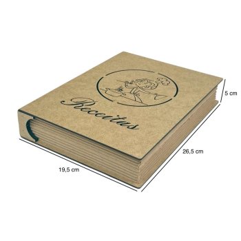 Caixa Livro Vazado Receitas 26,5x19,5x5