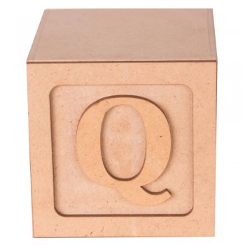 Cubo Letra "Q" 8X8X8